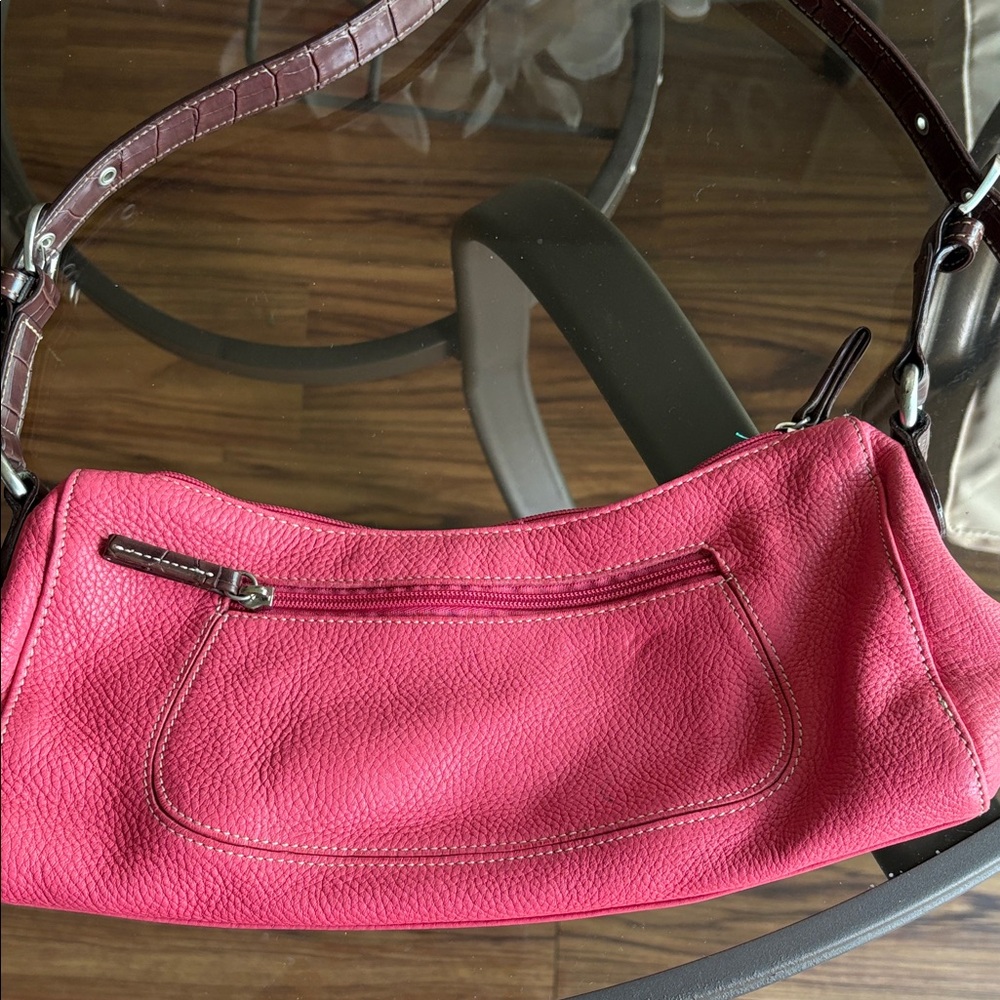 Pink Leather Shoulder Bag